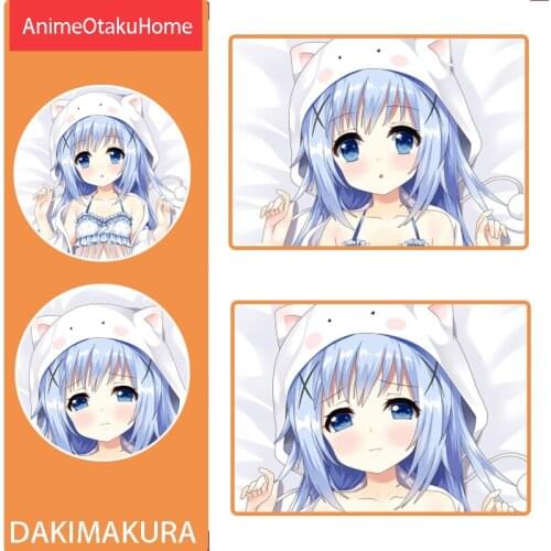 Anime Manga Is the order a rabbit? Kafuu Chino Throw Pillow Cover Hugging Body Pillowcase Otaku Bedding Dakimakura Pillow Case