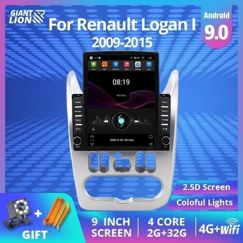 2DIN Android 9.0 Car Radio For 2009-2015 Renault Logan I Sandero Lada Lergus Dacia Car Multimedia Video Player Navigation DVD