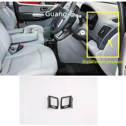 Car Carbon Fiber Air Conditioning Outlet Vent Styling Garnish Cover Frame Trim 2pcs For Hyundai Starex H-1 2018 2019 2020