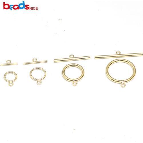 Beadsnice 39838smt2 Gold Filled Twisted Pattern 14K Gold Filled Toggle Set Clasp Bulk Wholesale Supplies Jewelry Clasp