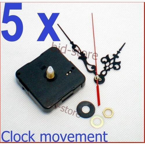 Free shipping 5pcs/lot 12MM Quartz Clock Movement Kit Spindle Mechanism shaft with hands