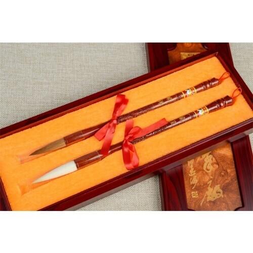 Production of Shuang Yang Lake pen big case two pieces of packaging dragon and phoenix Chengxiang four treasures calligraphy