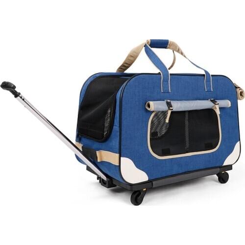Pet Trolley Case Pet SUV-level Trolley Bag Large Separated Cat Travel Breathable Bag Corgi Shiba Inu Dog Travel Trolley