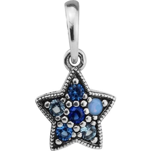 CKK Bright Star Necklace Pendant, Multi-Colored Crystals Charms 925 Sterling Silver Beads Original Jewelry Fits For Bracelets