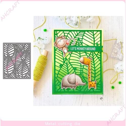 Leaves Background Frame Metal Cutting Dies for DIY Scrapbooking Photo Album Decorative Embossing Paper Card Crafts Die 2021