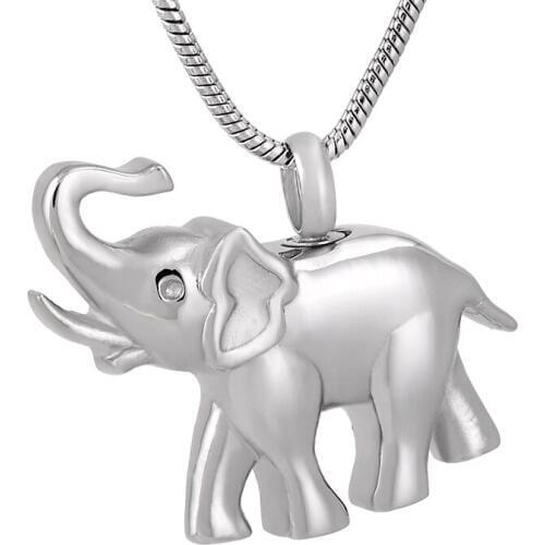 IJD9743 316L Stainless Steel Cremation Jewelry for Ashes Elephant Shape Memorial Urn Necklace Pet Ash Holder Keepsake Locket