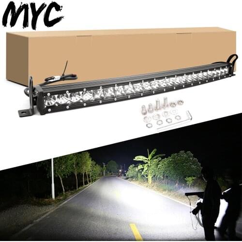 25 Inch 120W Curved Led Light Bar for 12V 24V 4WD Boat Truck ATV SUV 4x4 Off Road Flood Spot Combo Led Barra Driving Work Lights
