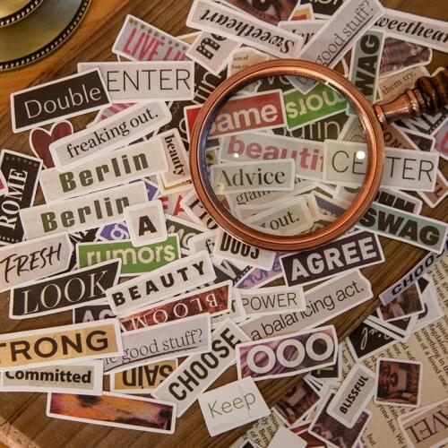 Journamm 100pcs/pack Mark Stickers Adhesive Paper Stickers Diy Diary Decoration Planner Journal Decorative Stationery Stickers