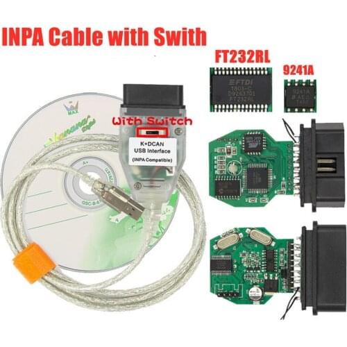 INPA Cable for BM-W INPA K + DCAN with Swith and FT232RL Chip OBD2 DIagnostis Tool USB Interface