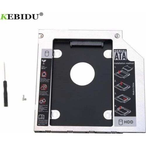 Kebidu Aluminum Metal 2nd HDD Caddy 12.7mm SATA 3.0 Hard Disk Drive Box 2.5"SATA III 3.0 SSD HDD Case For Laptop ODD CD-ROM