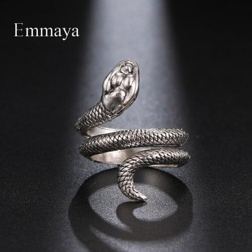 Emmaya Natural Series Stunning Vivid Snake Shape Alloy Ring Women Cool Party Decoration Fashion Jewelry Delicate Gift
