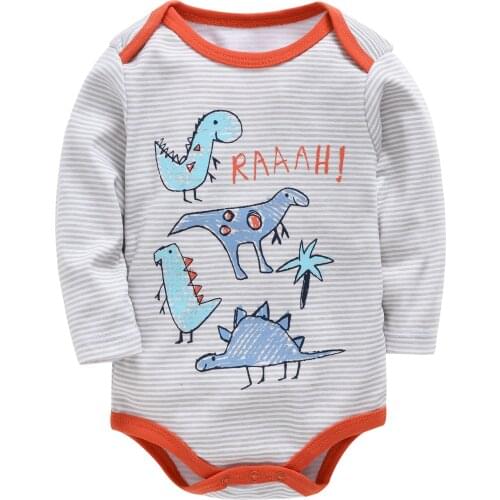 Baby Boy Clothes Sets Newborn Infant Toy Dinosaur Print Rompers Playsuits Long Sleeve Bodysuit Pure Cotton Neonatal Jumpsuit Top