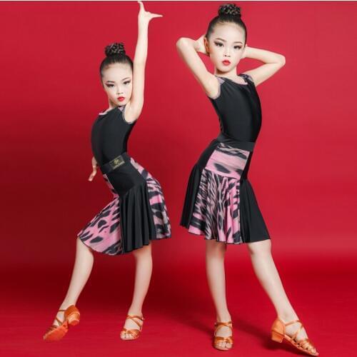 2020 NEW Girls Latin Dance Competition Dresses Childrens Sleeveless Tops Skirt Sets Stage Performance Costume 110-170cm DL6148