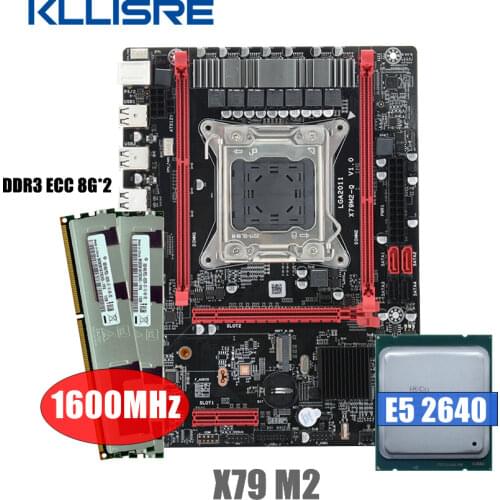 Kllisre X79 X79G motherboard LGA 2011 Mini-ATX combo kit set E5 2630 V2 CPU 4pcs x 4GB = 16GB DDR3 RAM 1333Mhz PC3 10600R