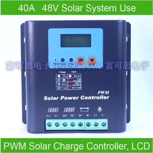Charge Controller 48V 40A PWM Solar Panel with LED indicate the batttery Capacity Off Grid PV Controller Solar Aluminum housing