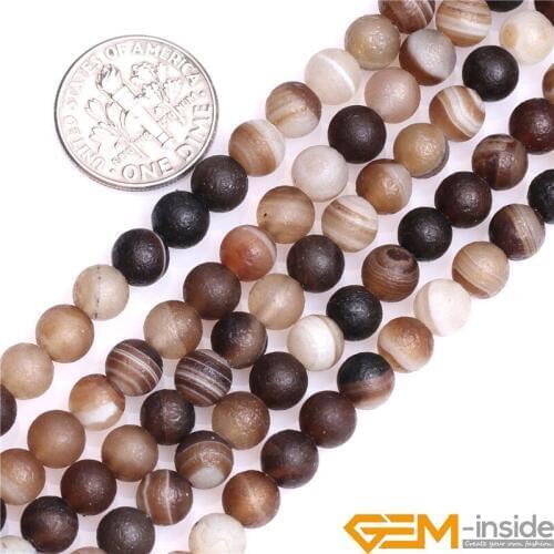 Round Frost Botswana Agat Beads Natural Stone Beads DIY Beads For Bracelet Or Necklace Making Strand 15" Wholesale
