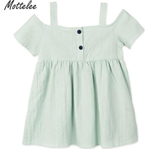 Mottelee Girls Dress Summer Children Cotton Clothes Kids Strapless Dresses Design Fancy Baby Frocks Casual Clothing for Girl
