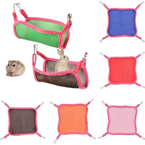 Small Pet Hammock Swing Squirrel Sugar Glider Rabbit Snake Parrot Ferret Otter Hammock Summer Breathable Mesh Hamster Bed