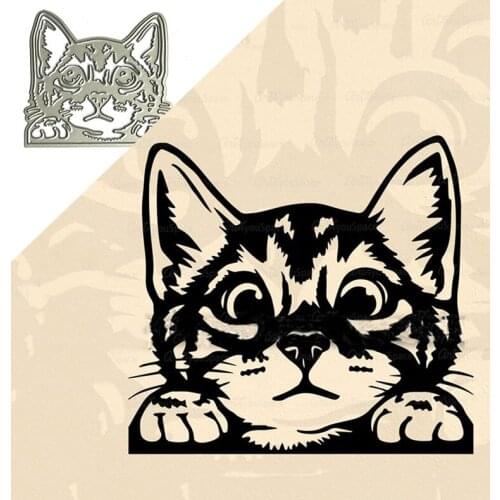 Metal cutting dies cut die mold animal peeking cat decoration Scrapbook paper craft knife mould blade punch stencils dies