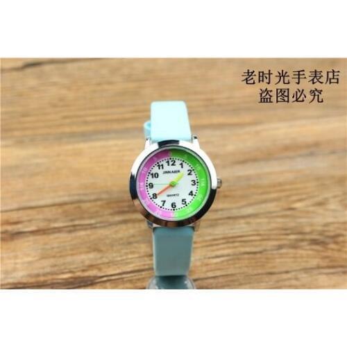 Fashion primary and secondary school students cartoon quartz watch children simple lovely color double spell digital dial watch