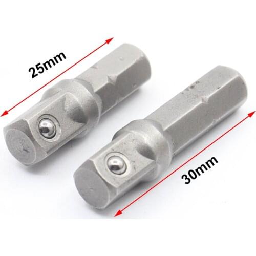 2pcs Chrome Vanadium Steel Socket Adapter Set Hex Shank 1/4" Extension Drill Bits Bar Set