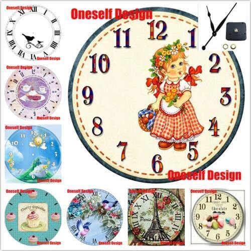 2019 USA top popular 5d diamond painting clock cute girl DIY diamond embroidery sale clock sensic 5d diamond mosaic sale clock