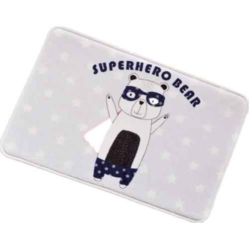 New Cartoon Animal Bear Print Carpet For Living Room Rug Bathroom Kitchen Non-slip Baby Room Tapete Absorbent Decor Mat/Carpets