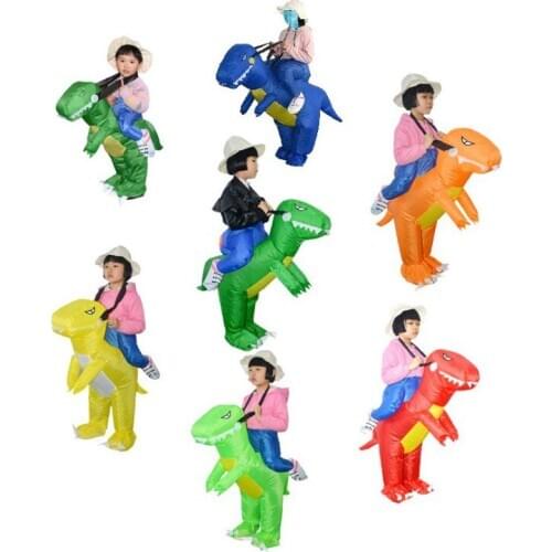 NEW Dinosaur Inflatable Costume suit Halloween Cosplay T-Rex Fancy Dress Children Ride On Dino Purim party Costumes Kids Gift