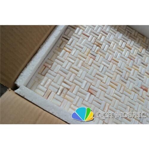 Mother of pearl mosaic tile for house decoration wall tile natural color 11 square feet/lot convex pattern qch54