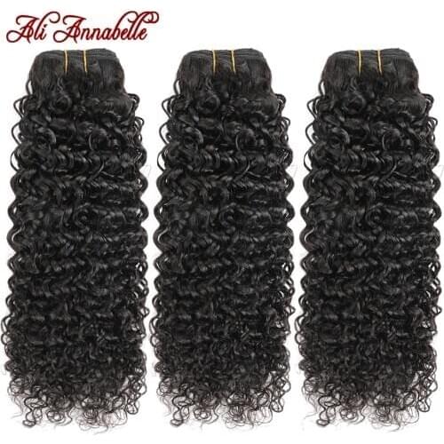 Peruvian Kinky Curly Human Hair Bundles Ali Annabelle 100% Human Hair 1/3/4 Bundles Deals 10 -28 Inch Curly Hair Extensions