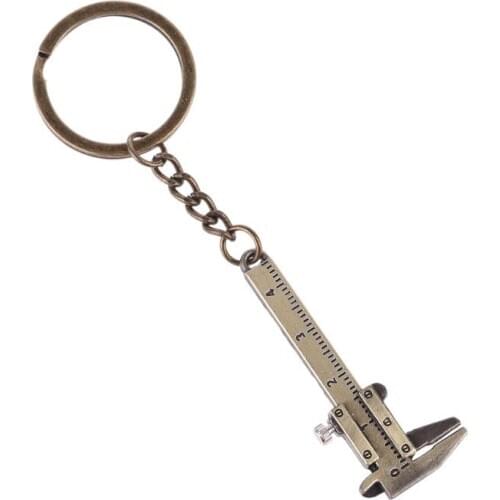 Portable Mini Vernier Caliper Measure Tools Key Ring Zinc Alloy Calipers Gauge Slide Ruler Key Chain Woodworking Tools