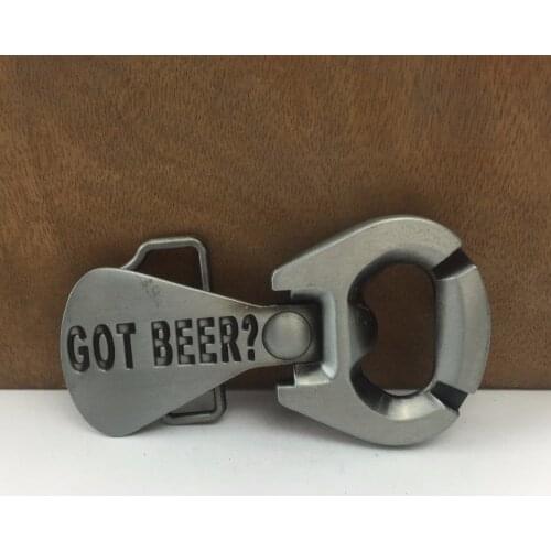 BuckleClub retro heavy bottle opener GOT BEER western jeans gift belt buckle FP-02033-1 for men 4cm width loop drop shipping