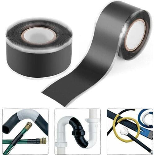 Repair Sealing Tape Super Strong Fiber Waterproof Stop Leaks Adhesive Tape Black Silicone Insulating Tape Home Improvement Tools