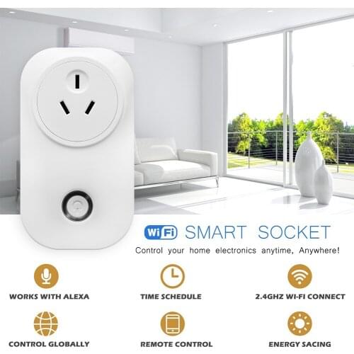 A8 10A EU Smart Wifi Power Plug WiFi Voice Control Socket Switch Outlet Adaptor Works with Alexa Google Home Tuya App