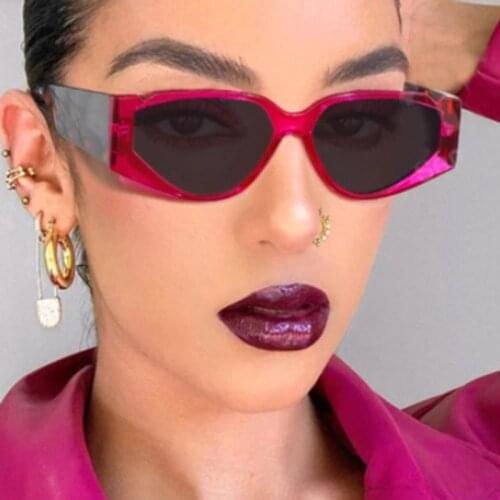 Fashion Colorful Cat Eye Women Sunglasses Clear Ocean Gradient Lens Fluorescent Green Eyewear Retro Men Sun Glasses Shades