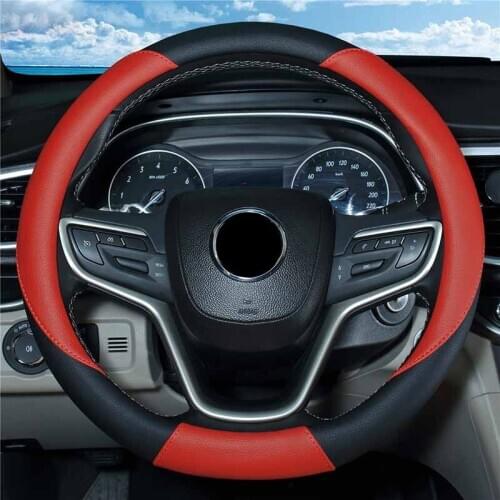 Sport Auto Steering Wheel Cover Anti-Slip Faux Leather Car Steering-Wheel Protective Jacket Car-styling Anti-catch Holder Protor
