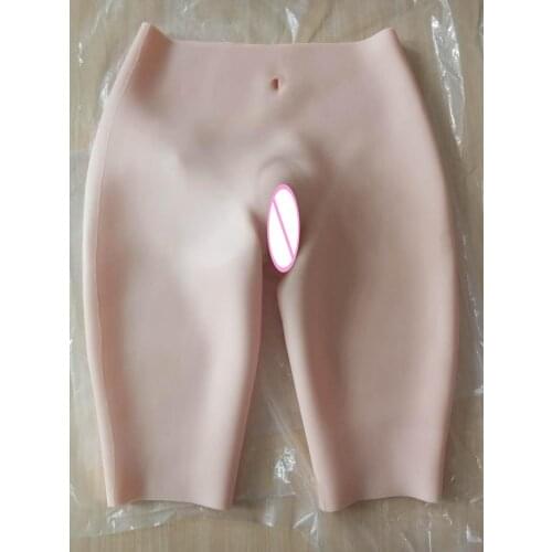 Fifth Cropped Silicone Realistic Vagina Panty Shemale Crossdresser Pussy Pants Transgender Artificial Sex Fake Enhancer Hip 1G