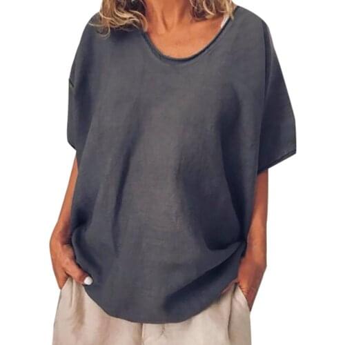 Women Casual Summer Solid Classic round collar Short Sleeves Plus Size Top T-shirt Blouse Tunique Туника Женская Harajuku Tshirt