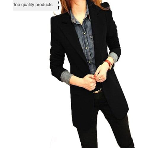 Plus Size 5XL 2020 New Brand Women Blazers And Jackets Spring Slim Mid Long Womens Suit Long Sleeve Red Blazer Lady Office LX46