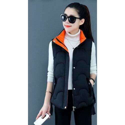 2021 New Short Waistcoat Women Autumn And Winter Down Cotton Vest Plus Size Student Fashion Female Sleeveless Jacket