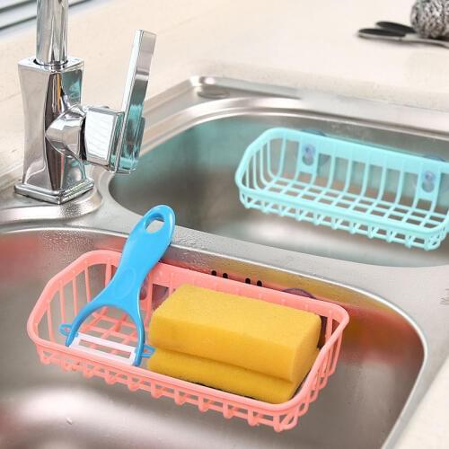 1 piece Kitchen Storage Rack Plastic Kitchen Accessories Home Organizer Sink Shelf Sponge Drain Rack Shelf Bathroom Accessories