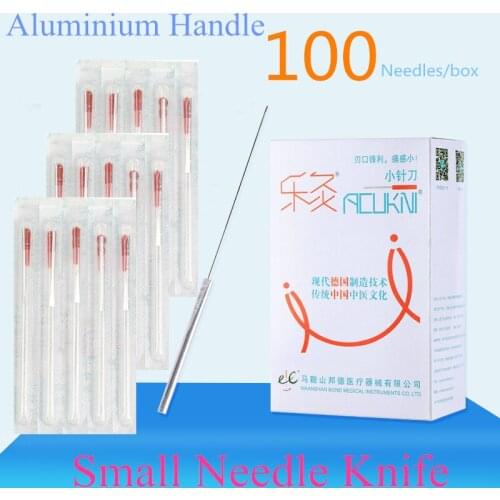100 Aluminum Handle Small Knife Needle EACU Aseptic Disposable Aucpuncture Edge Needles With Tube Painless Smooth Massage