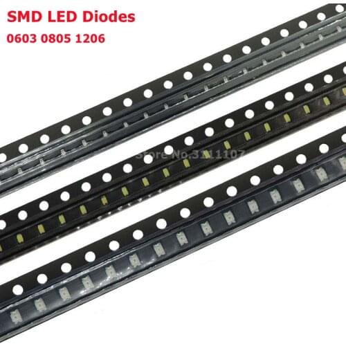 100pcs 0402 0603 0805 1206 1210 smd led Red Yellow Green White Blue light emitting diode Clear LED Light Diode Set