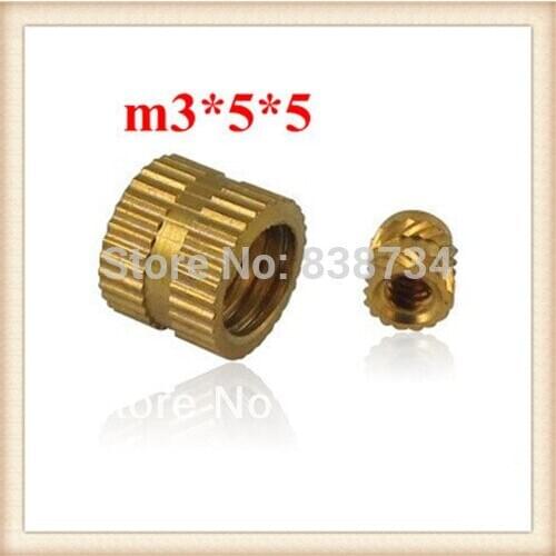 100pcs m3*5*5 high quality brass knurled nut