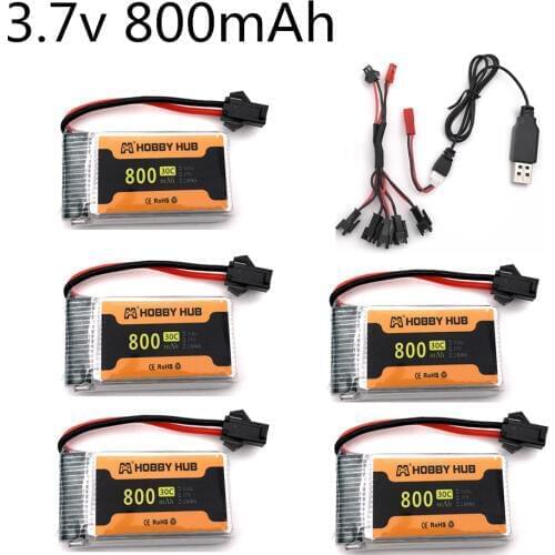 3.7V 800mAh 30c Lipo Battery 902540 + charger RC Quadcopter Drone Spare Part 3.7 v 800mAh Battery with SM Plug