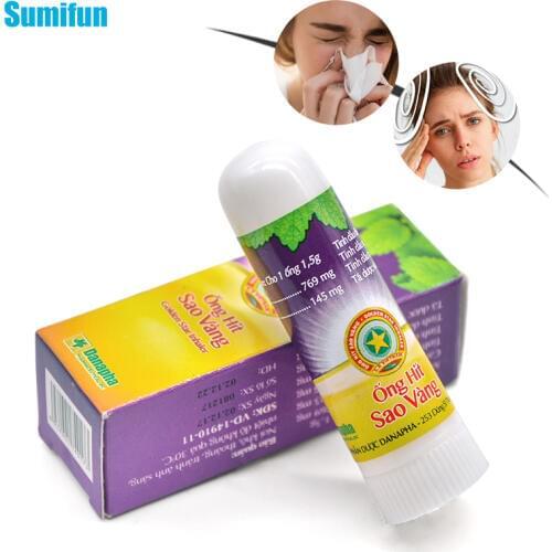 3pcs Vietnam Gold Tower Inhaler Mint Cream Nose Massage Rhinitis Nasal Psychic Runny Nose Refresh Oil Cool Ointment D2236