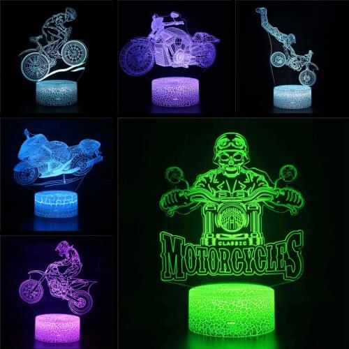 Cycling Mountain Motorcycle Sports Car 3D Light Acrylic Decoration Commemorative Birthday Christmas Gift USBLED Table Lamp
