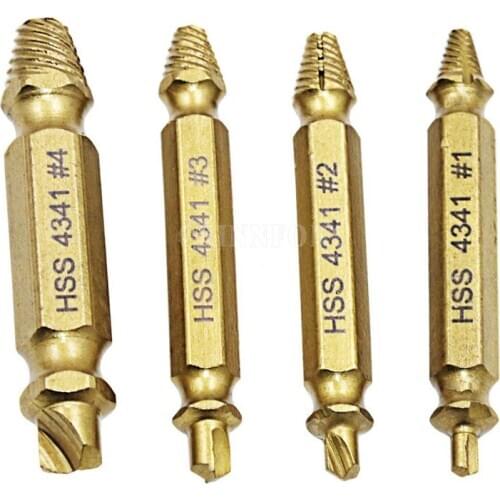 50sets Carpenters Screw&Bolt Extractor Guide Drill Removal Broken Bolts Easy Out Double Side Bolt Stud Screw Remover Extractors