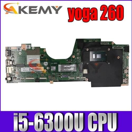 Akemy AIZS3 LA-C582P Main board For lenovo thinkpad yoga 260 Laptop motherboard SR2F0 i5-6300U ddr4 full tested