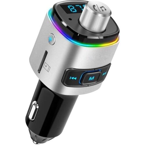 Car Mp3 Player Car Bluetooth Receiver FM Transmitter 7-color Ambient Light QC3.0 Charging BC42